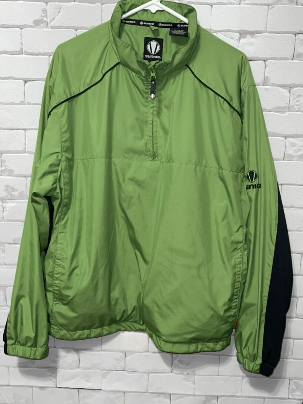 Mens SunIce Pullover Jacket Windbreaker Green Black Sz Med